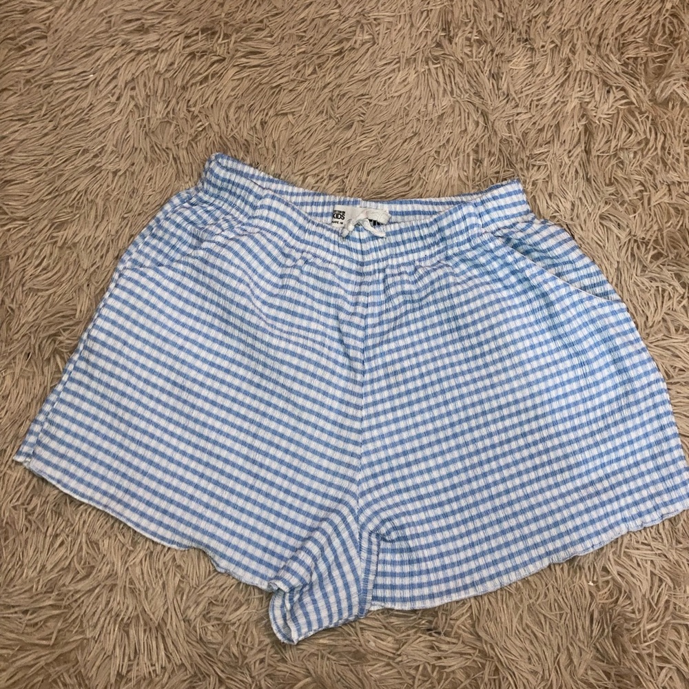 Kids Blue Gingham Shorts